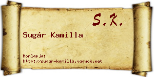 Sugár Kamilla névjegykártya